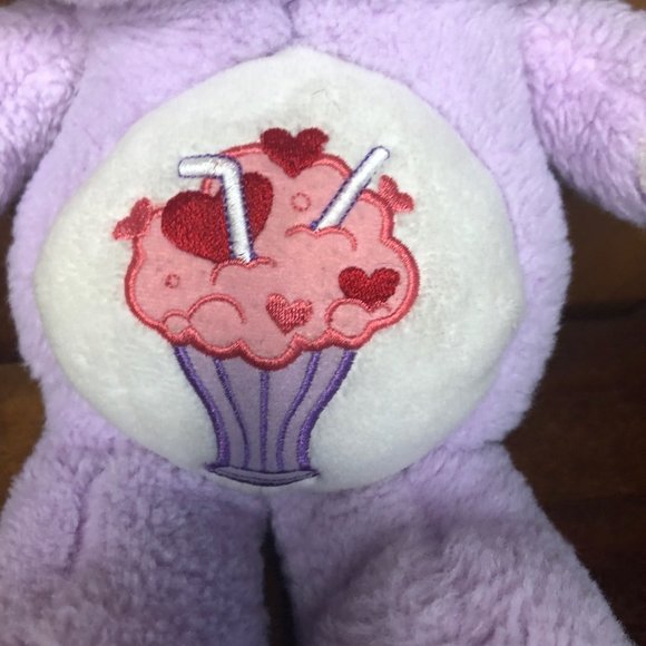 Care Bears Share Bear Anniversary Purple Milkshake Plush 13" Carlton Cards - Picture 4 of 10